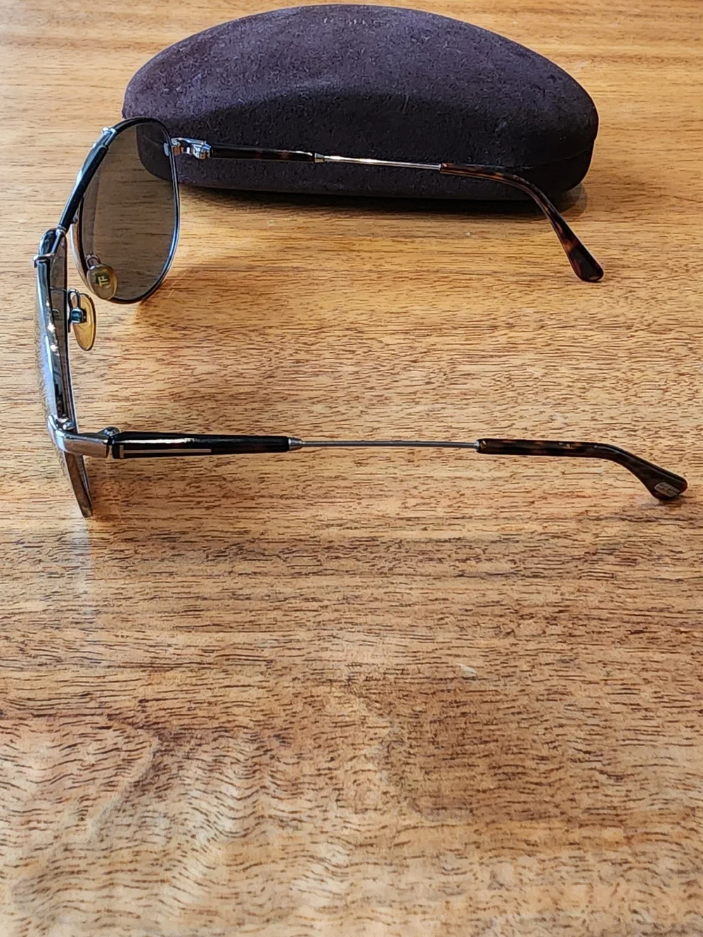 Tom Ford Silver Aviator Sunglasses with Reflective Mirrored Lenses